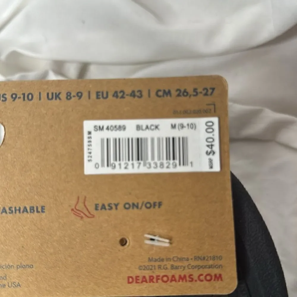 Dwarfoams‎ Memory Foams Grey/Black Slippers. Size Medium(9-10). NWT.